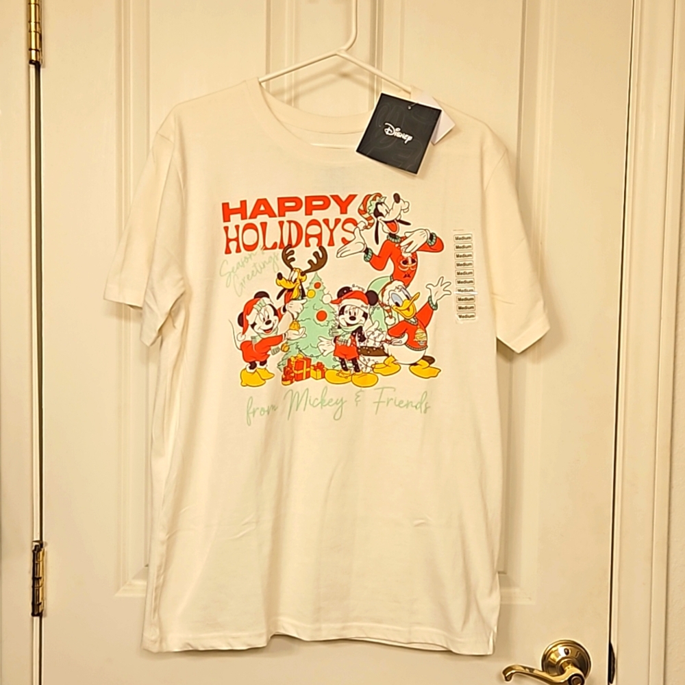 Disney Happy Holidays Tee Unisex Med NWT